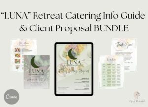 "Luna" Retreat Catering Info Guide and Client Proposal Canva Template BUNDLE